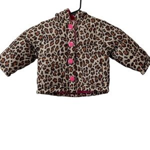 Carter’s Leopard Print Baby Jacket with Pink Buttons